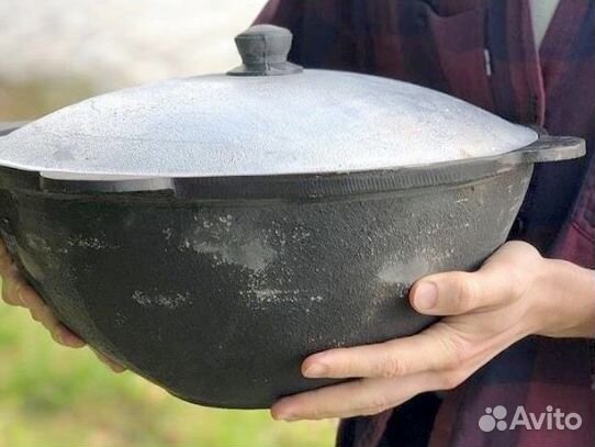 Казан чугунный + крышка + специи