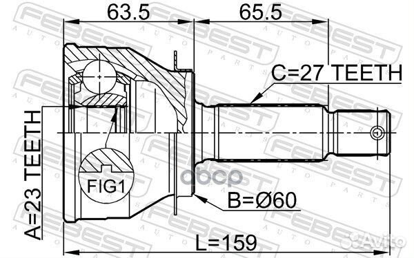 ШРУС внешний hyundai sonata 99-01, mitsubishi R