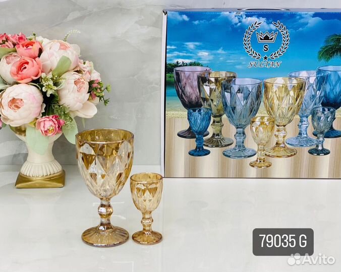 Бокалы + рюмки 12 штук новые