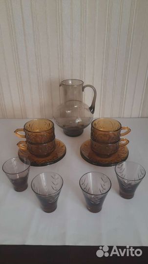 Посуда из цветного стекла СССР