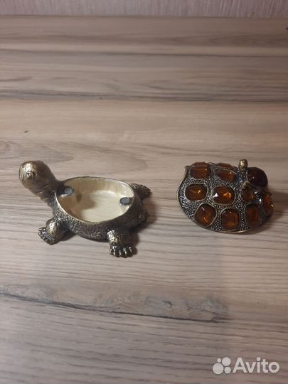 Шкатулка Черепаха металл с никель-серебряным покр