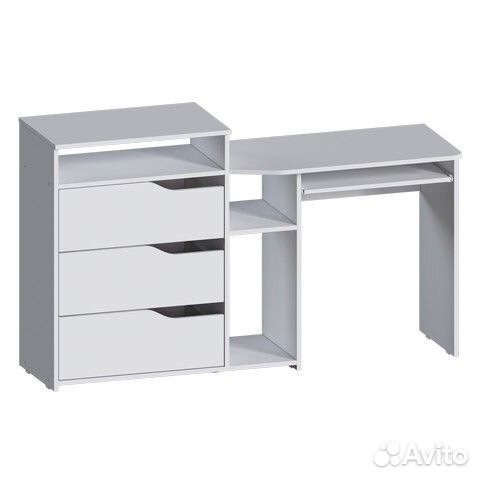 Компьютерный стол под 2 монитора белый