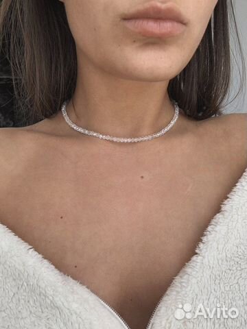 Чокер прозрачный, чешское стекло