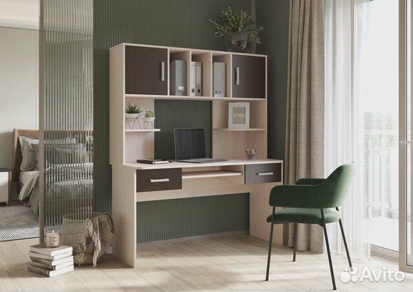 Компьютерный стол с надстройкой, ширина 140 см