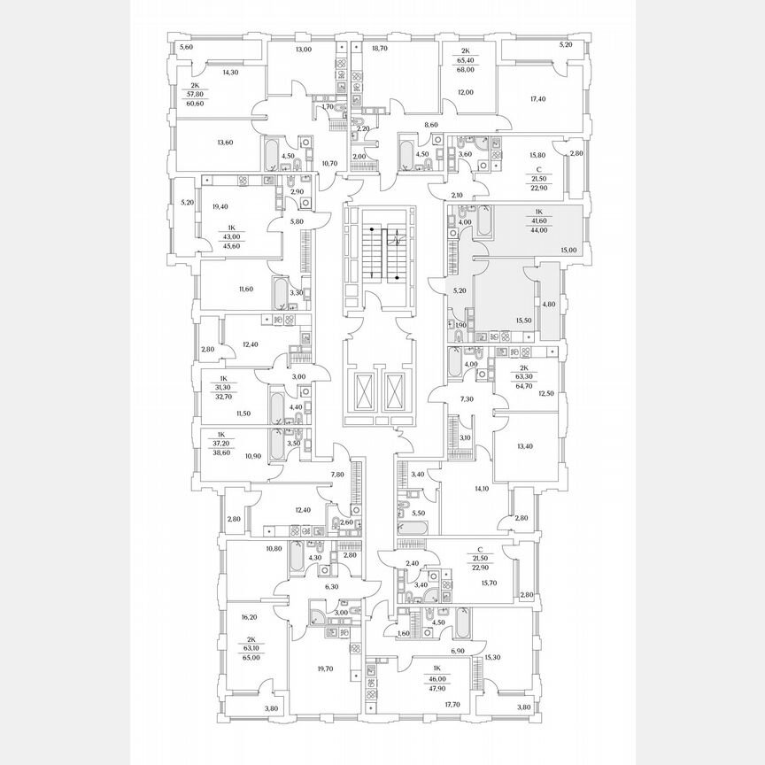 1-к. квартира, 48,6 м², 11/13 эт.