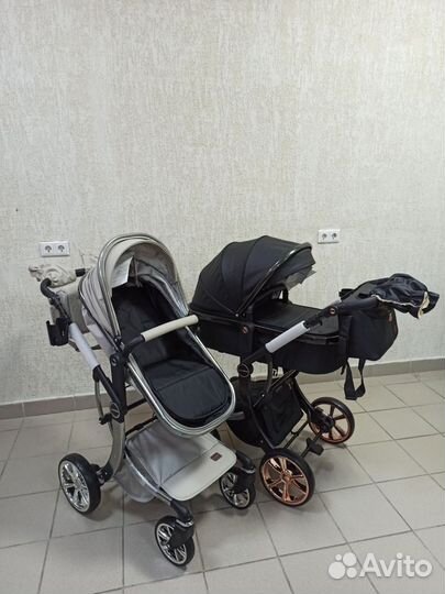 Новая коляска 3в1 экокожа Luxmom 608