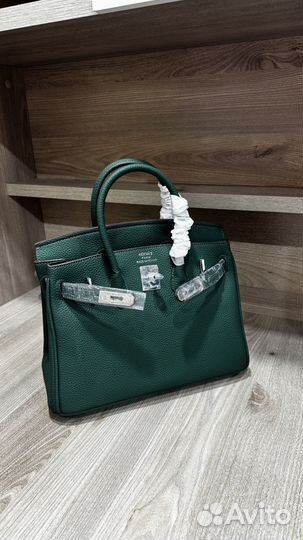 Сумка женская Hermes birkin 30 серебро