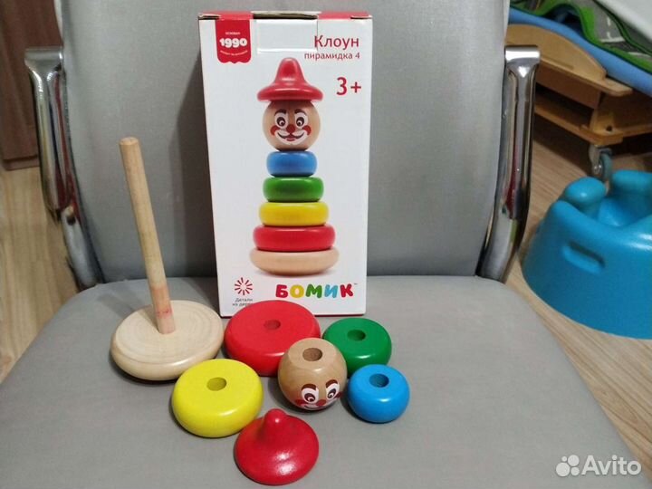 Пирамидка деревянная, Клоун