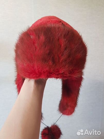 Шапка ушанка норковая женская