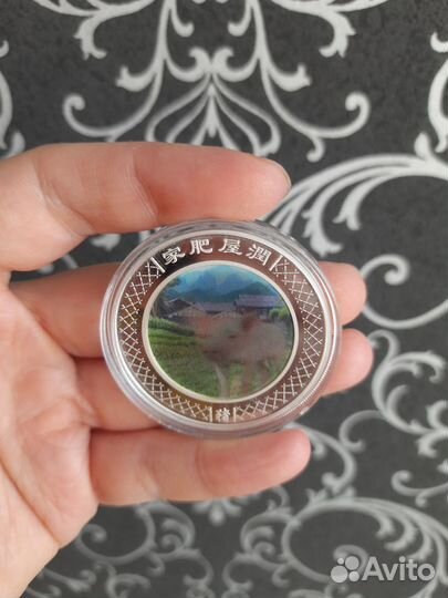 Монета 1 доллар Бегущий поросенок 2007 год серебро