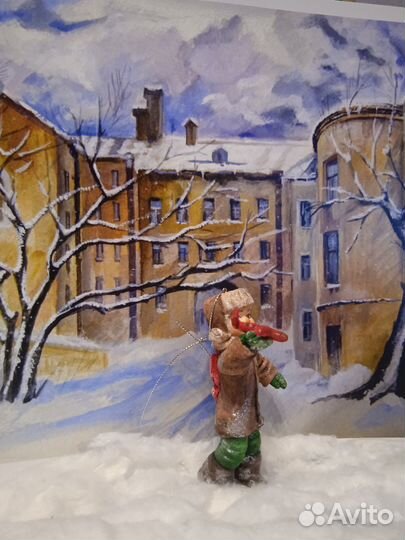 Ватная ёлочная игрушка 