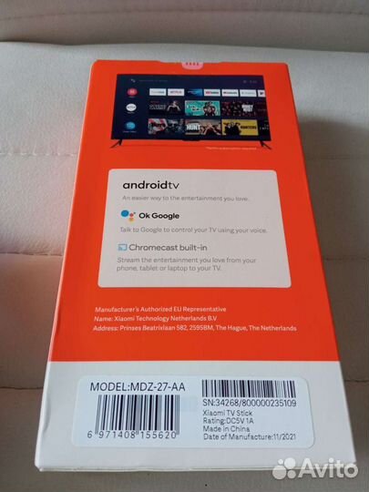 Xiaomi mi tv stick 4k новый для смарт тв