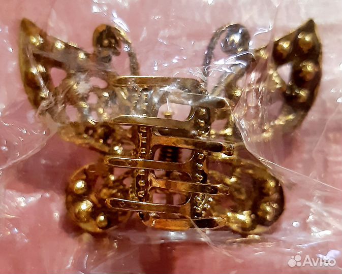 Заколка-крабик для волос Бабочка и Брошь