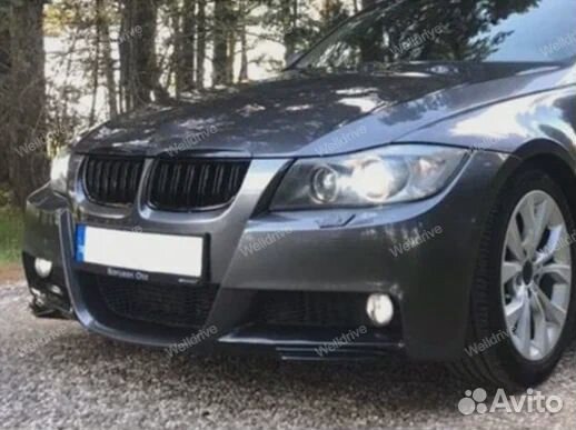 Клыки передние BMW 3 E90 E91 M-tech preLCI черные