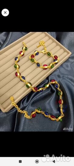 Красивый комплект, колье, браслет