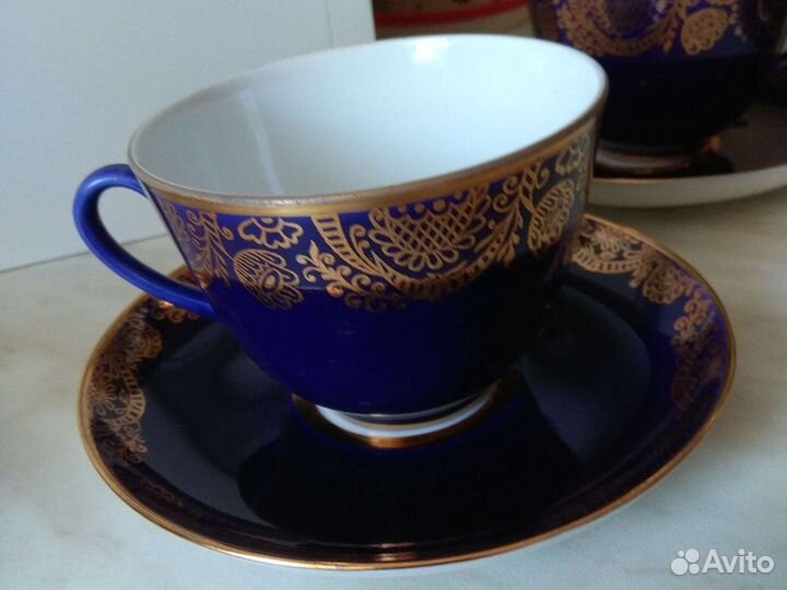 Чайная пара лфз кобальт СССР