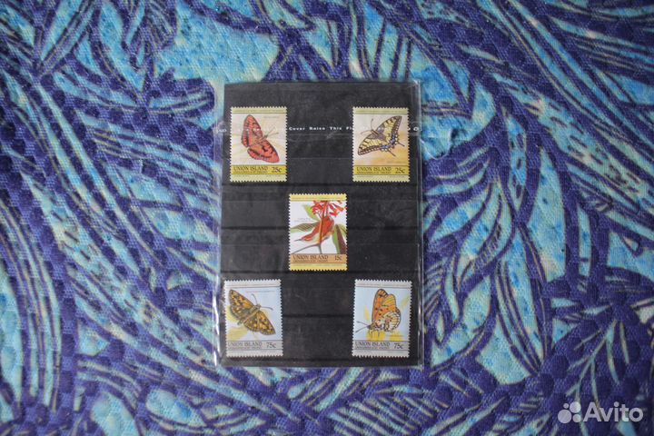Марки с бабочками 25 центов