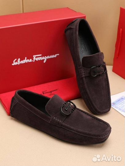 Мокасины Ferragamo мужские, замша натуральная