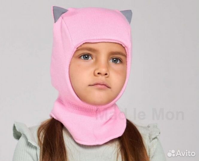 Шапка шлем для девочки 48 50