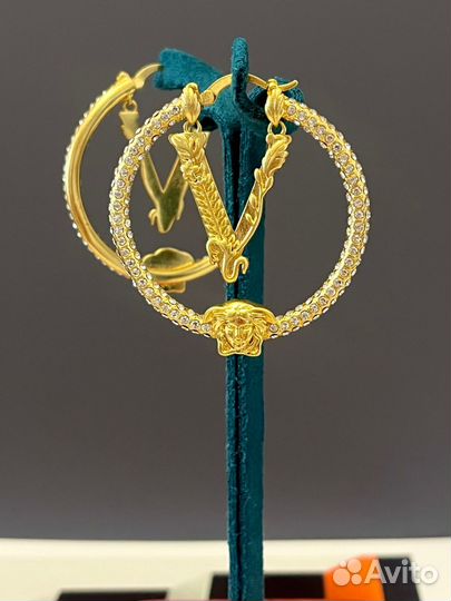 Серьги-кольца Версаче Versace (LUX)