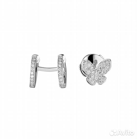 Серьги DeRosa White Gold Butterfly Cuff 0,35 ct Ro