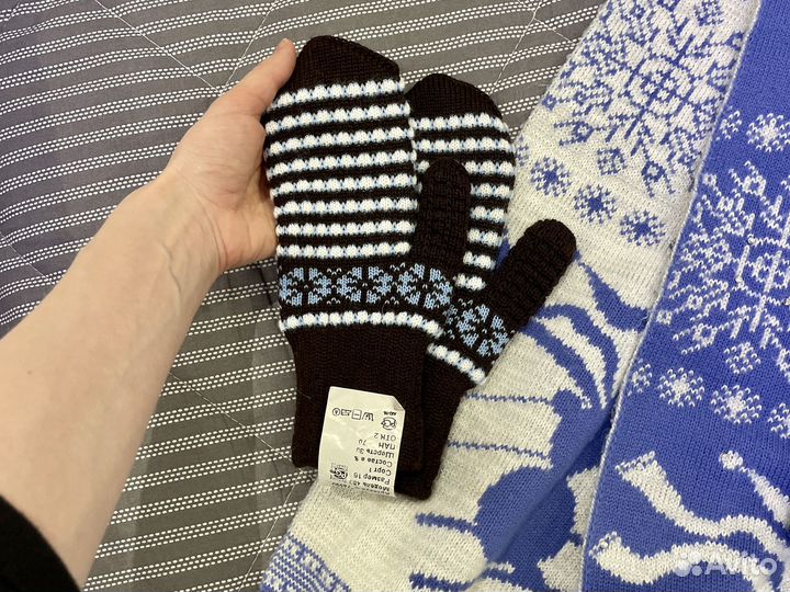 Шарф объемный варежки перчатки пакетом