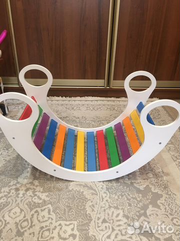 Детская горка качалка (радуга)