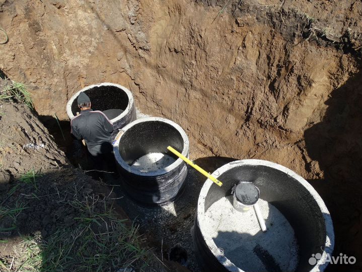 Септик из бетонных колец под ключ с установкой