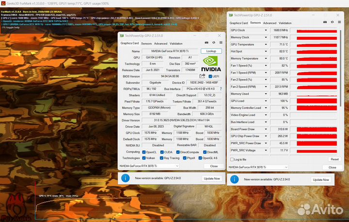 RTX 3070 Ti 8G (Гарантия) Gigabyte Gaming OC