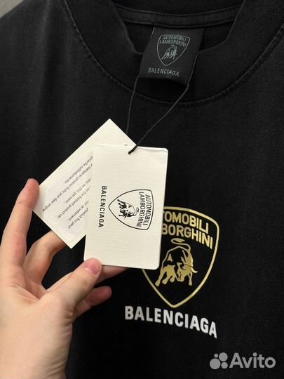 Футболка Balenciaga Lamborghini черная оверсайз