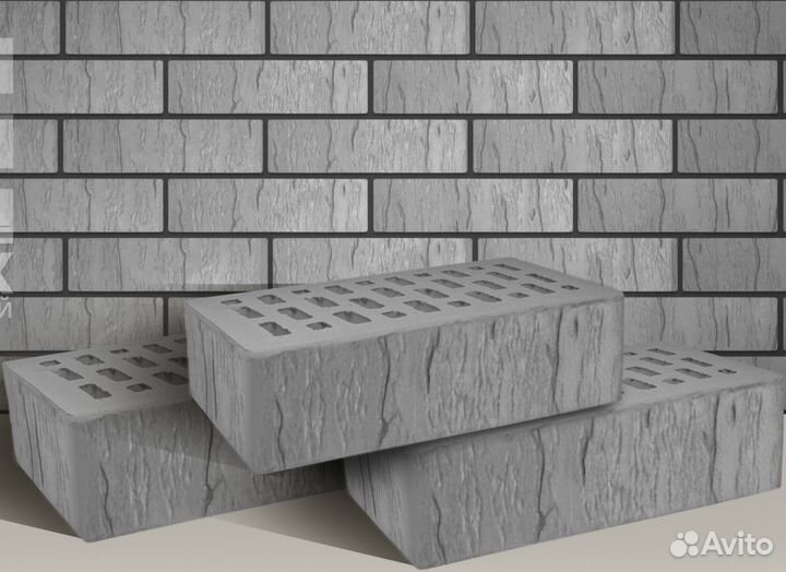 Кирпич облицовочный серый