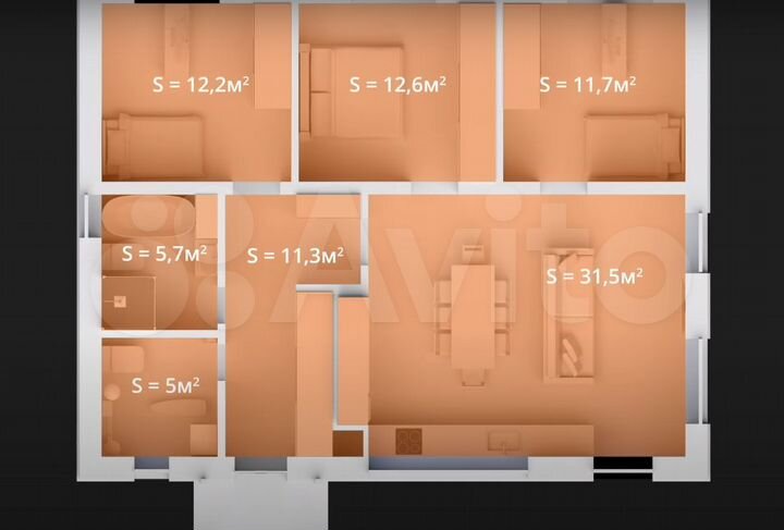 Коттедж 114 м² на участке 6 сот.