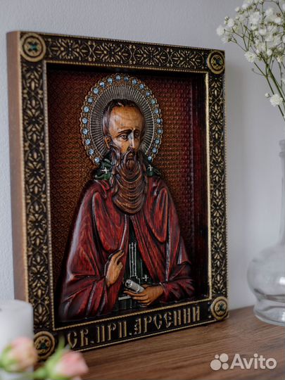Икона Святого Преподобного Арсения Великого 23х19