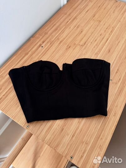 Корсет черный атласный S