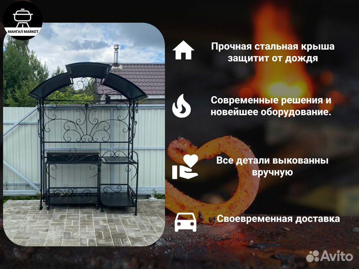 Мангал с крышей от производителя