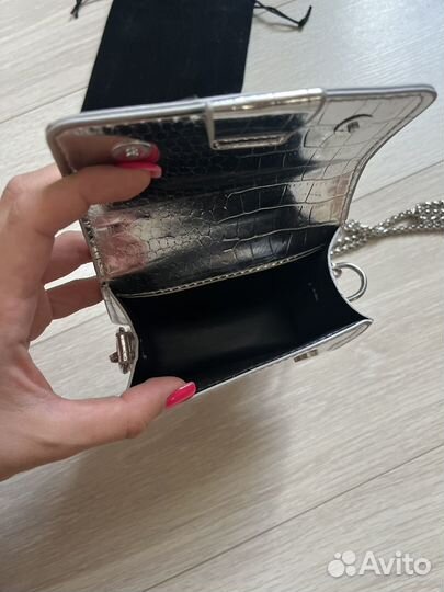 Мини сумка клатч серебристая