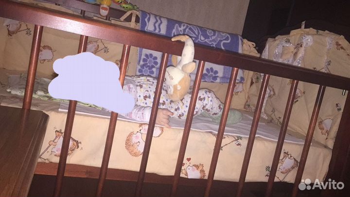 Кроватка детская новая с матрасом, бортиком и моби