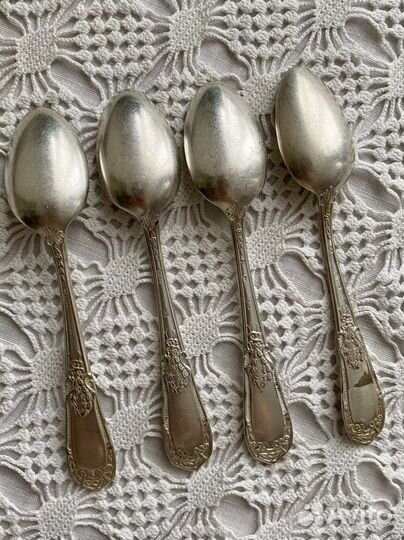 Мельхиоровые чайные ложки 50-е гг СССР 4 шт