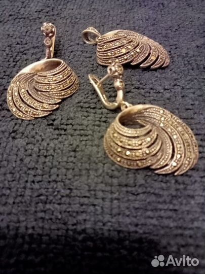 Серьги и кулон серебро 925