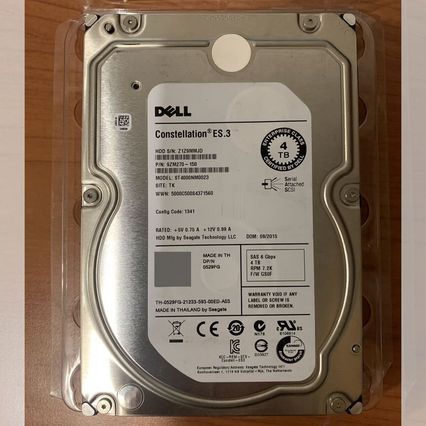 [0529FG] Жесткий Диск Dell 4tb Sas 6g 3.5 0529fg