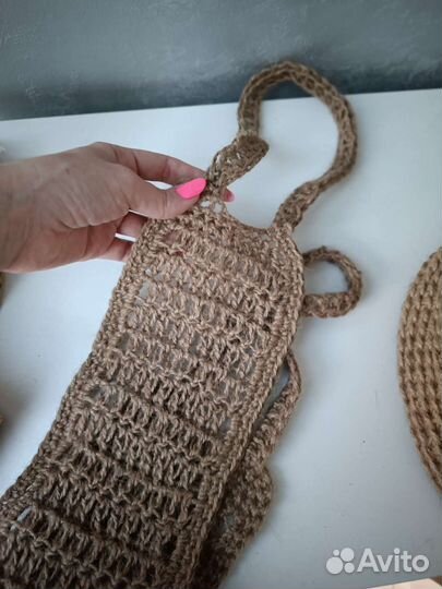 Мочалка из джута для душа и бани