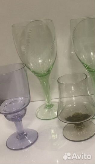 Бокалы СССР цветное стекло