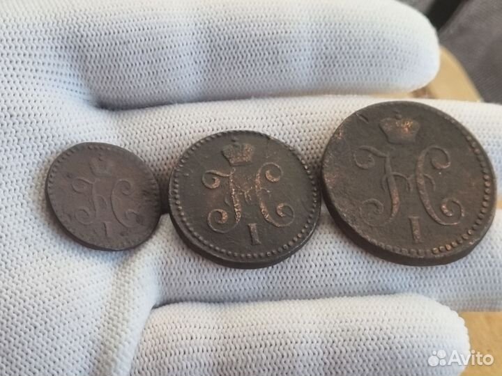 Лот копеек серебром