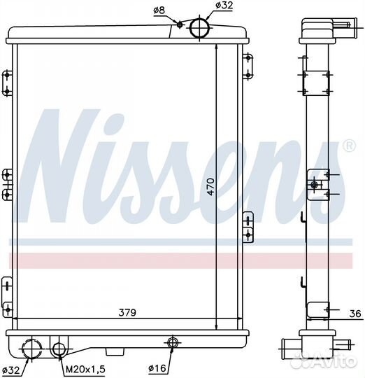 Радиатор охлаждения двс audi 80 B2 (1979) 80 2.0
