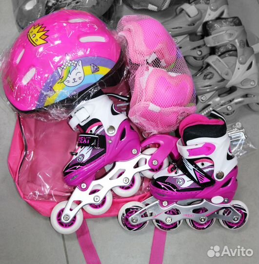Ролики детские комплект с шлемом и защитой