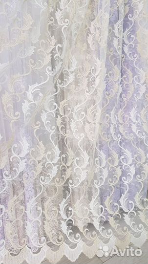 Тюль с вышивкой, готовые комплекты