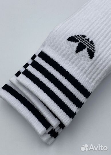 Белые носки adidas original solid crew sock