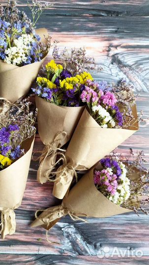 Букетики- комплименты подарочные сухоцветы