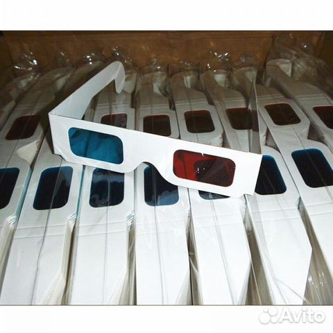 Анаглифные 3D очки красный/синий (5штук/уп)
