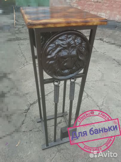 Дровница металлическая с полкой в Лофт стиле